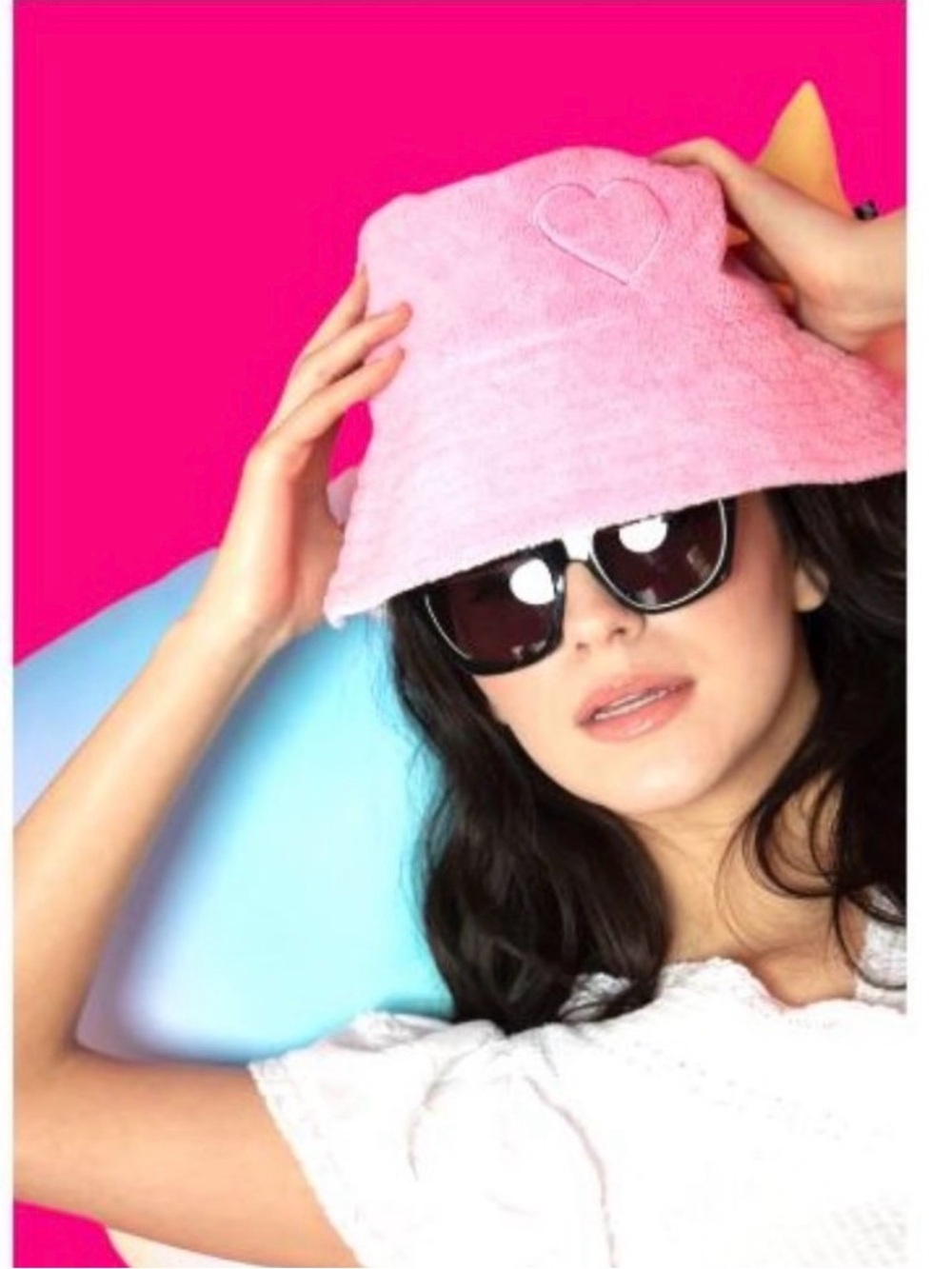 NWT Jocelyn Santorini French Terry Bucket Hat Pink O/S Beach Barbie Vacay Y2K